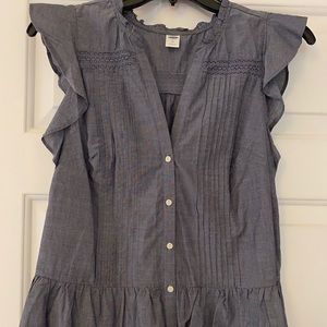 Chambray peplum top